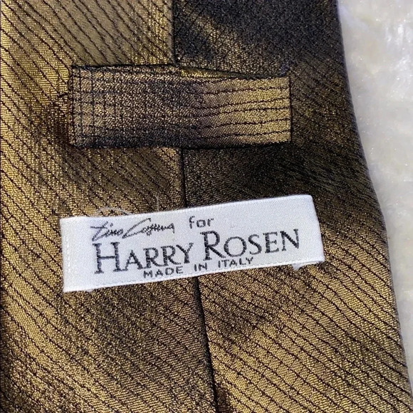 Harry Rosen Gold Silk Tie - Picture 5 of 9